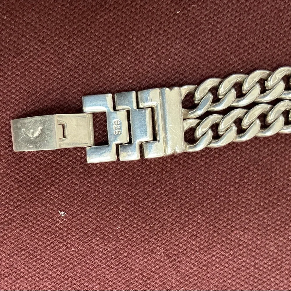 Ecclissi Sterling Silver Chain-Link Bracelet Square Dial Watch